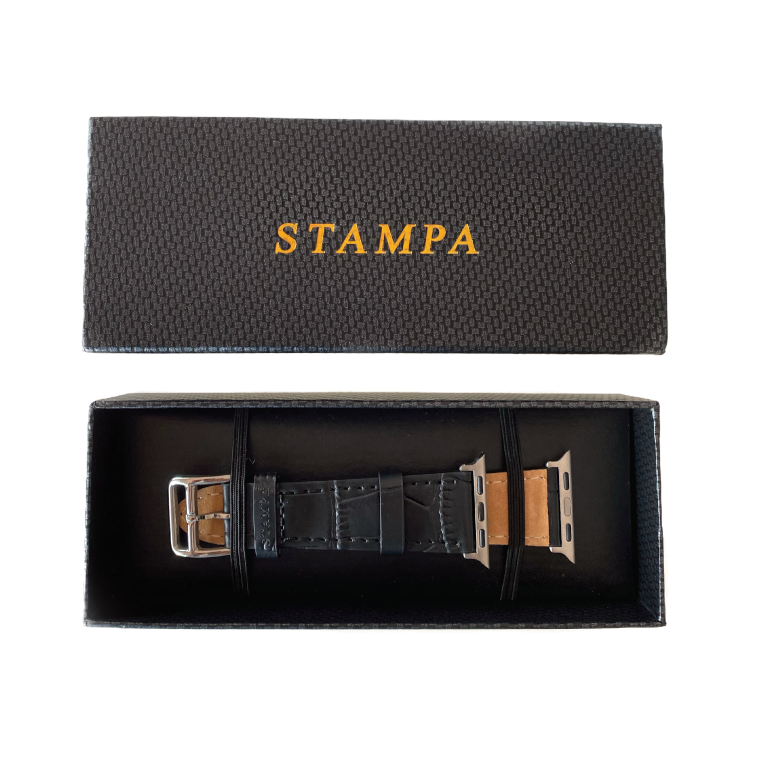 APPLE WATCH BAND BLACK CROC