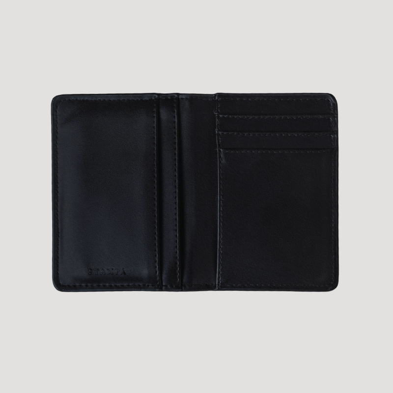 Black Croc Vertical Bi-fold