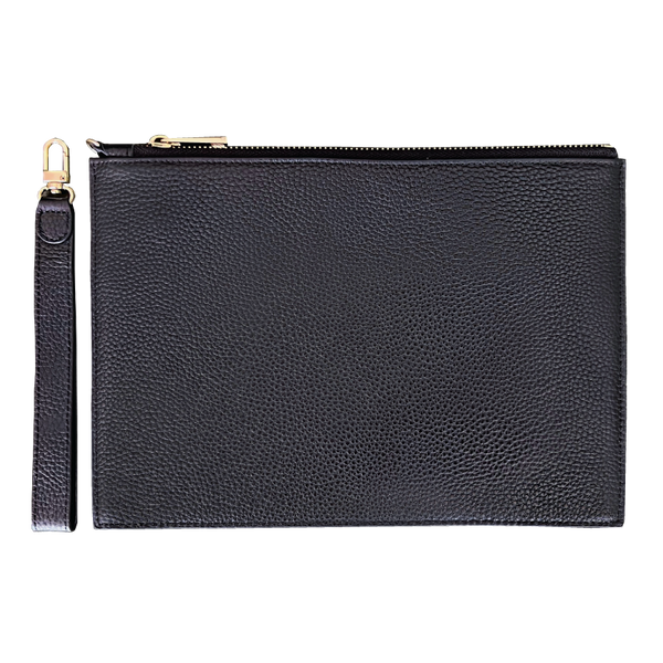 Black Leather Clutch Classic Monogram