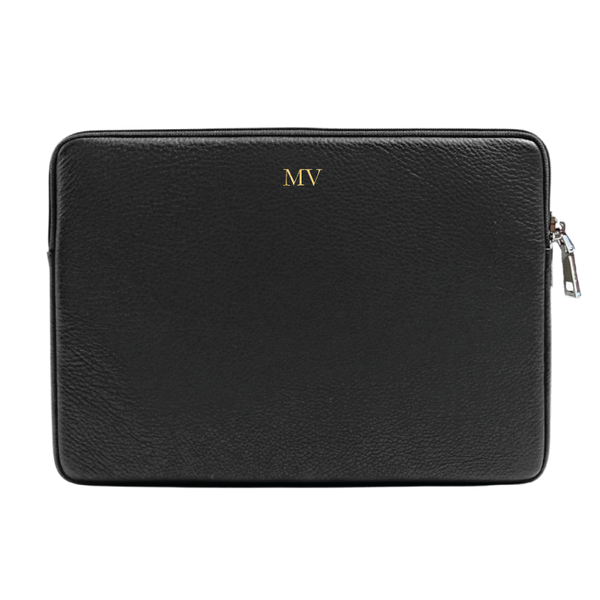 Monogrammed leather laptop case hot sale