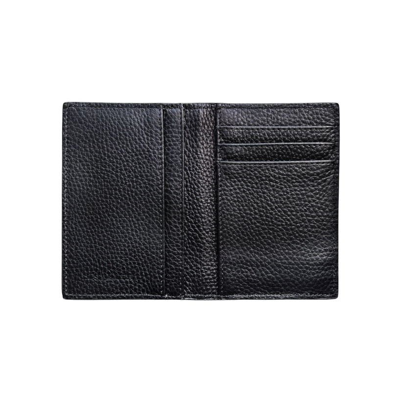 Black Grained Vertical Bi-fold