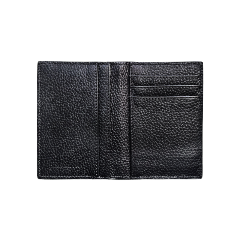 Black Grained Vertical Bi-fold